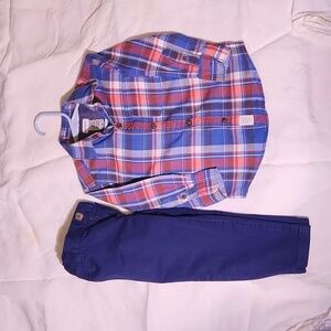 CARTERS Toddler Boys Plaid Shirt and Pants